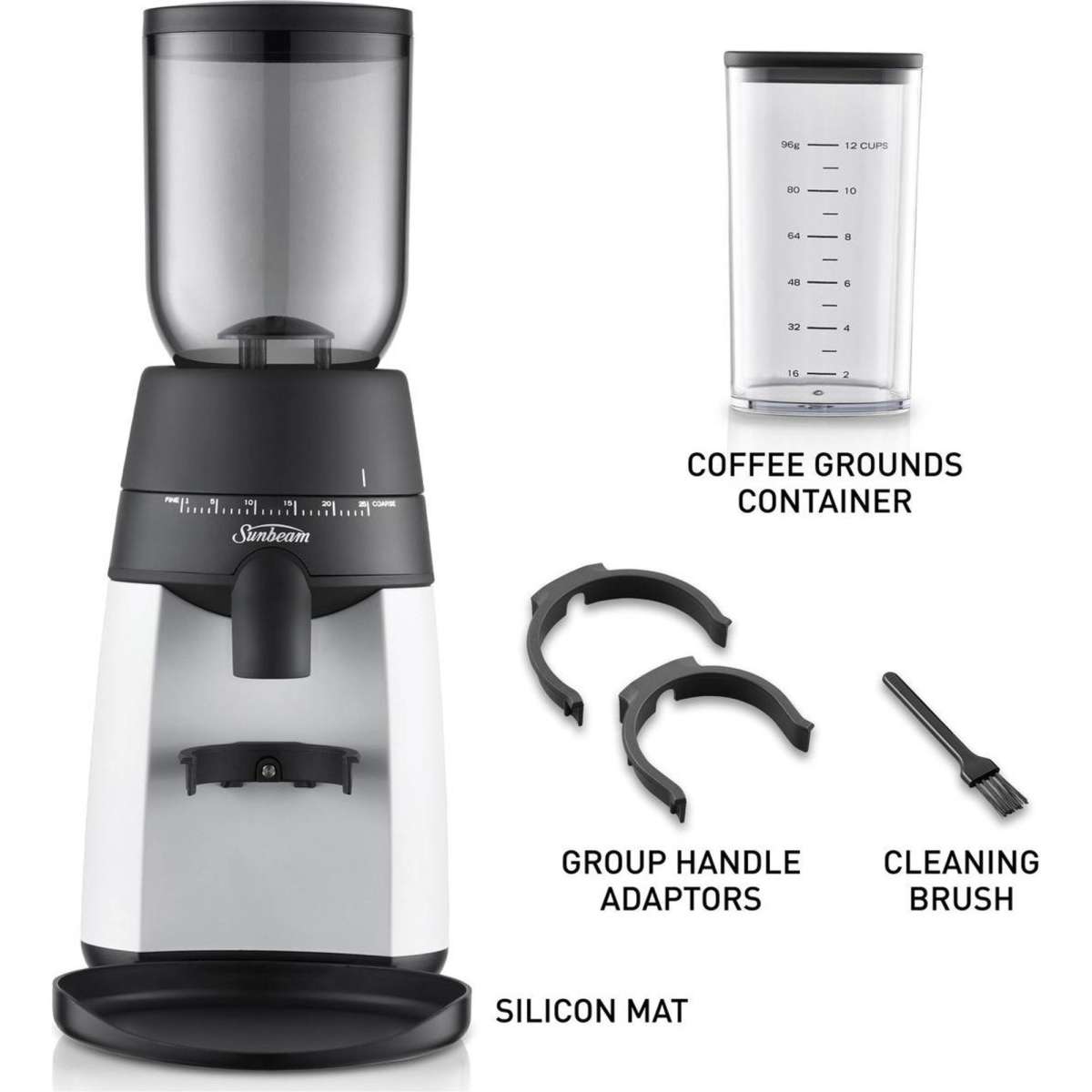 Sunbeam Grind Fresh Conical Burr Coffee Grinder EM0440 Woolworths