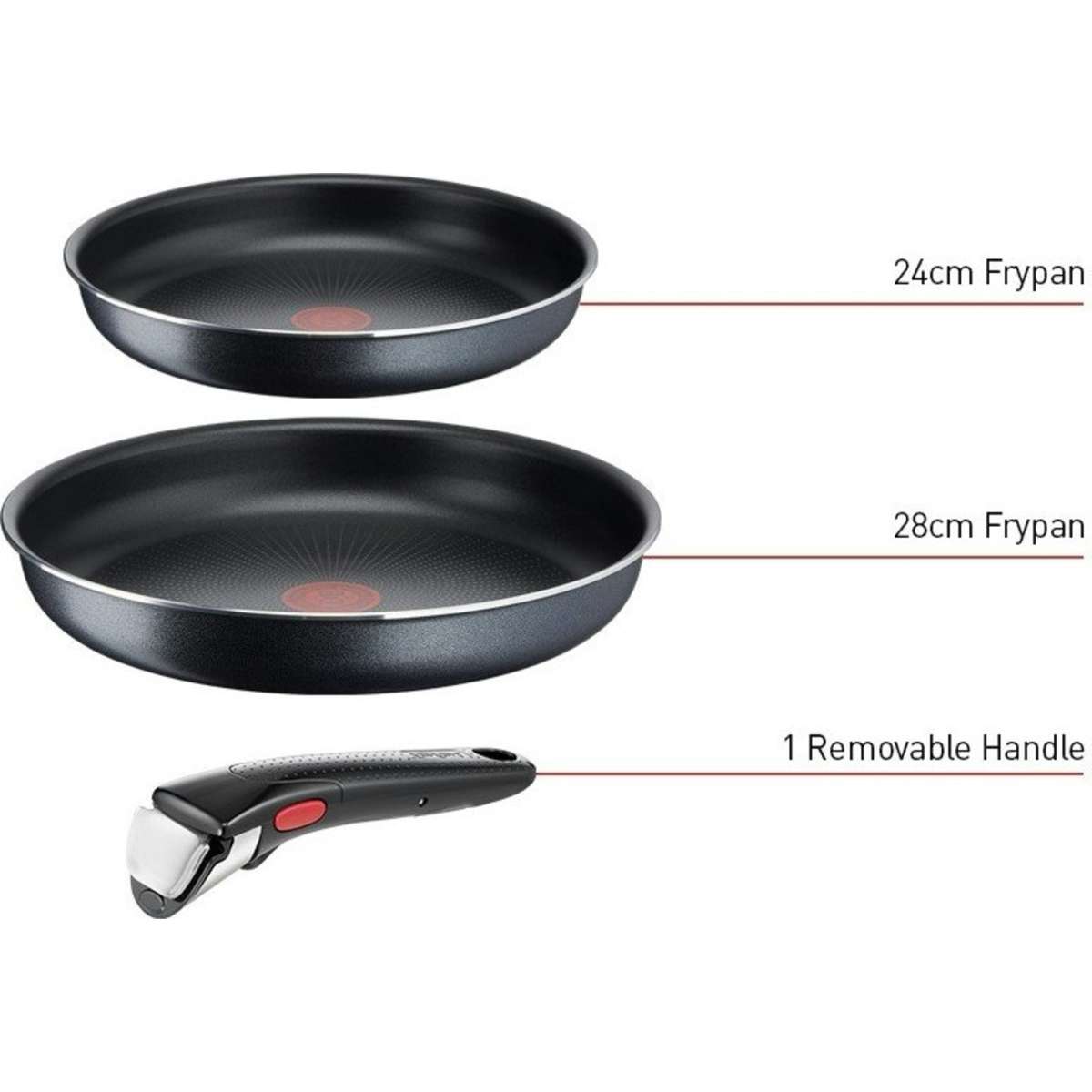 Tefal Ingenio XL Force Stackable Cookware Frypan Set Woolworths