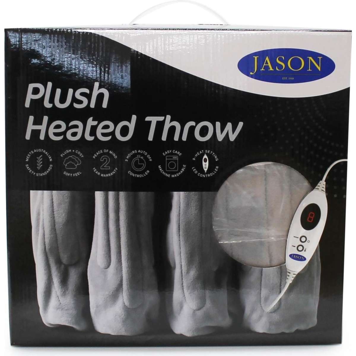 Jason Plush Heated Throw Grey Woolworths
