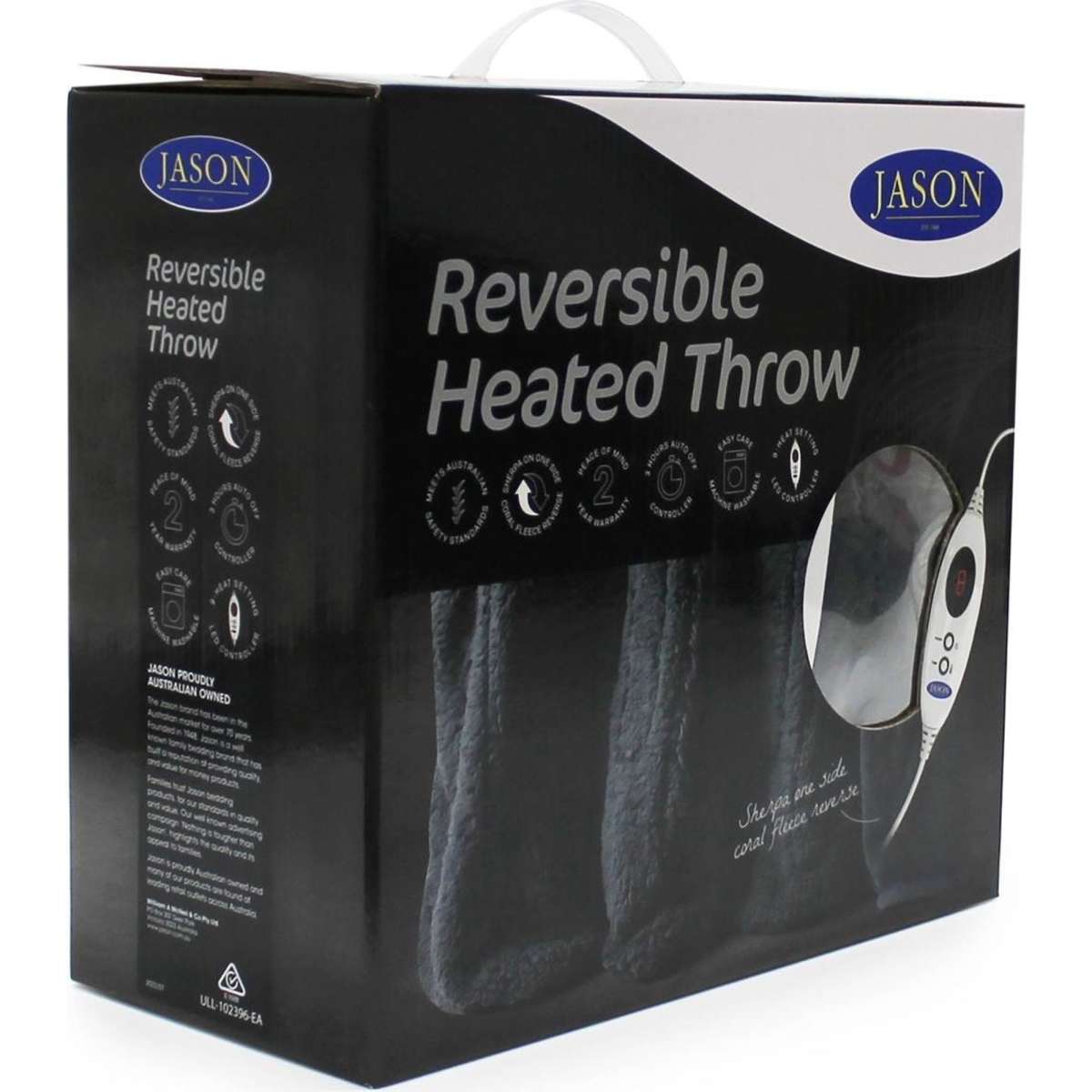 Jason Reversible Heated Throw Iron Woolworths