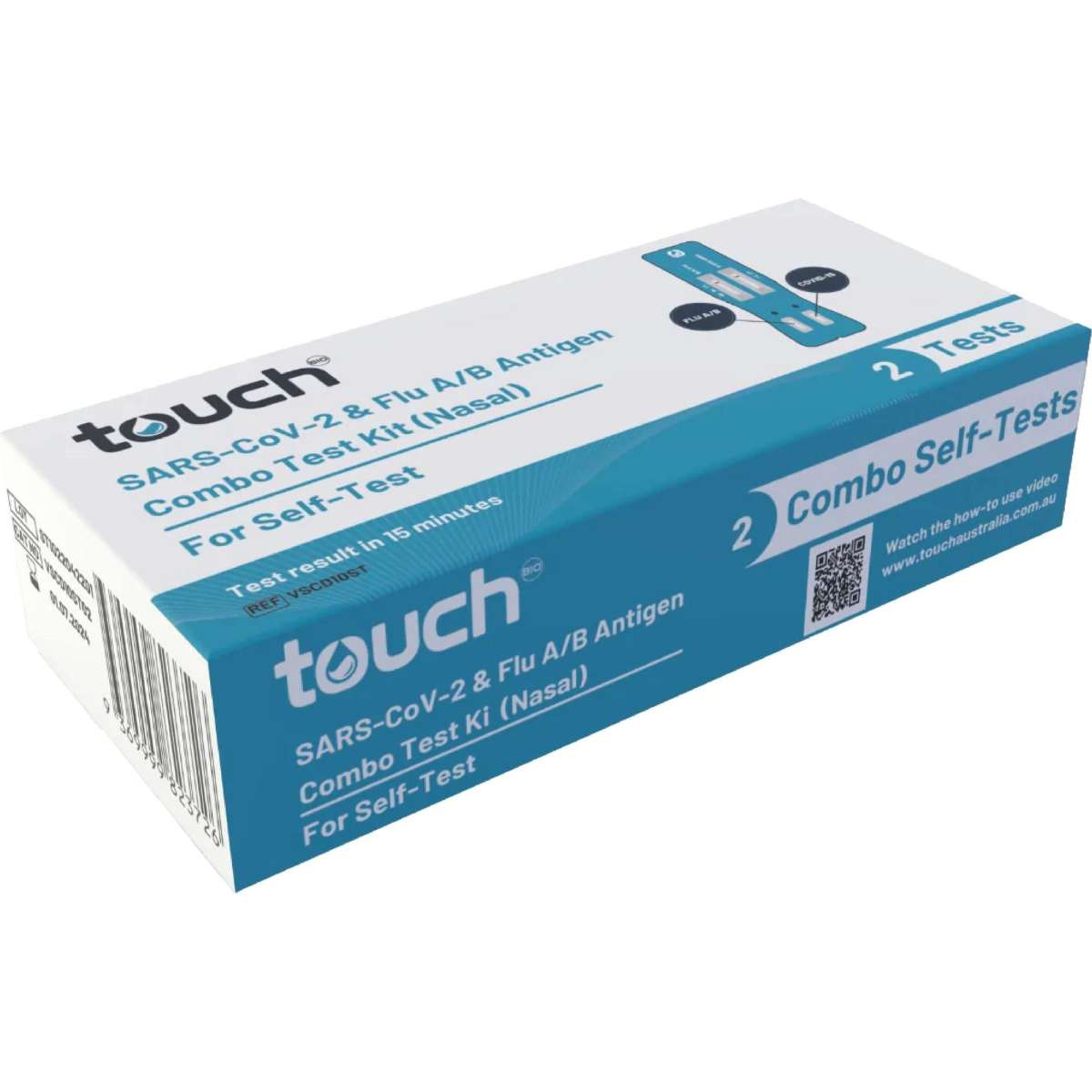 2SAN Touchbio COVID19 And Flu A/B Rapid Antigen Combo Test Kit 2pack