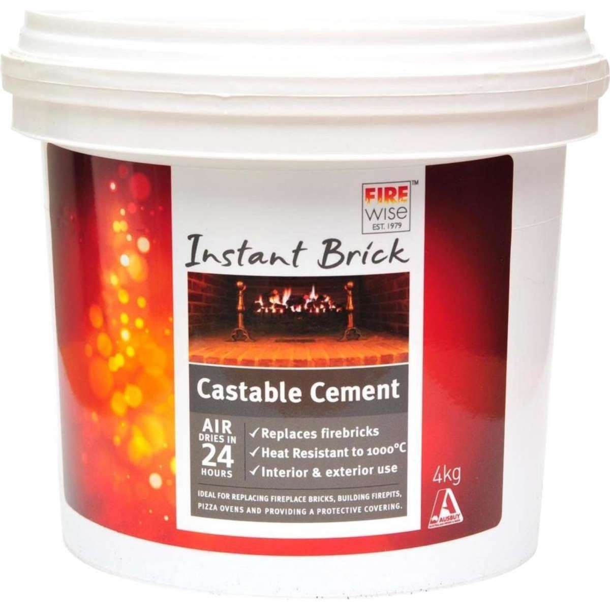 Rubbedin Firewise® Instant Brick Castable Cement Heat Resistant to 1000 ...