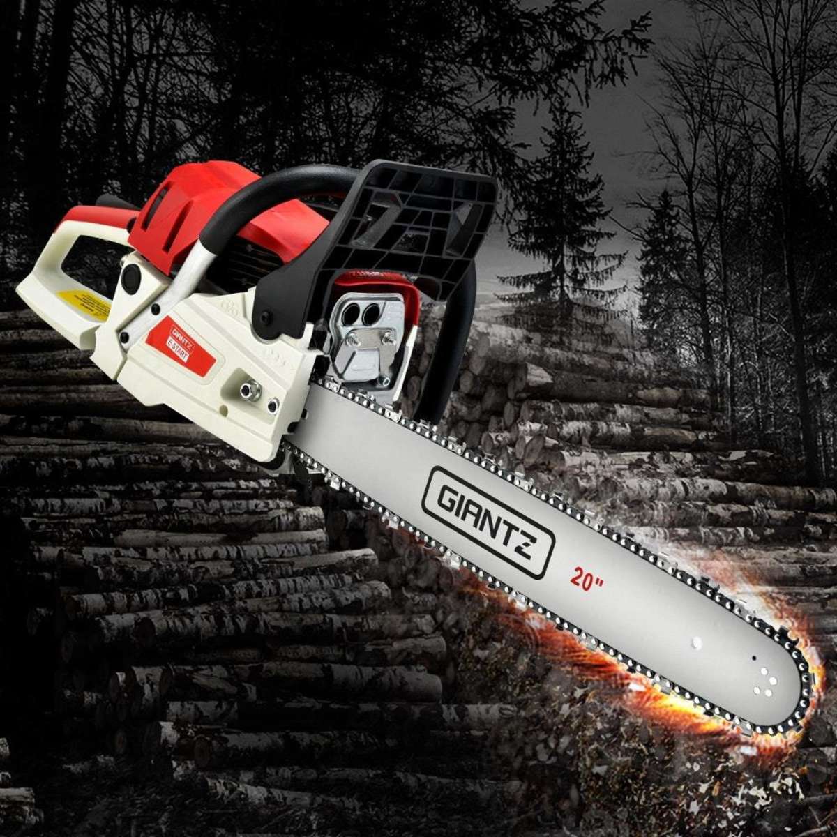 Giantz Chainsaw Petrol 62CC 20" Bar Commercial EStart Pruning Chain