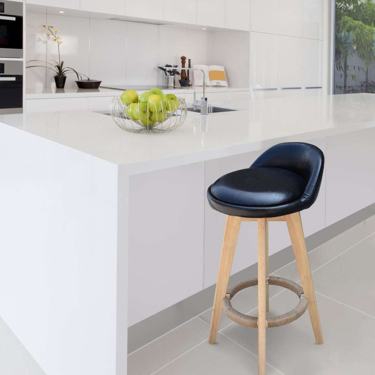 Milano Decor Phoenix Barstool chair Bar Stool One Pack Black