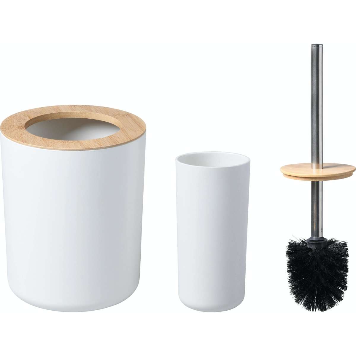 Takara Takae Bathroom Accessory Set 2Piece Bamboo Toilet Brusher and