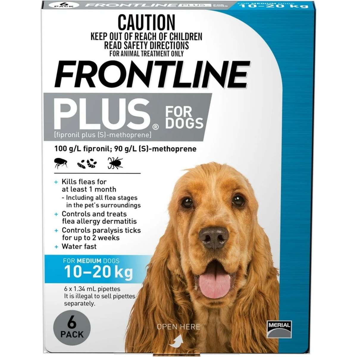 Frontline Plus Flea Treatment For Dogs 1020kg Blue 6 Pack Woolworths