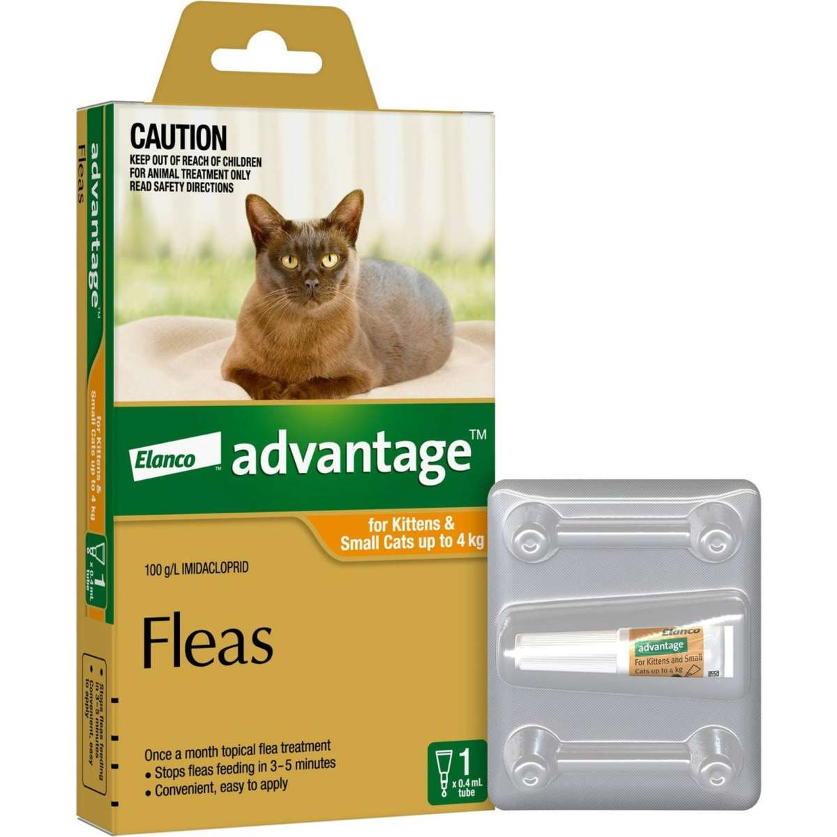 Advantage Flea Treatment For Cats 04kg Orange 1 Pack Woolworths