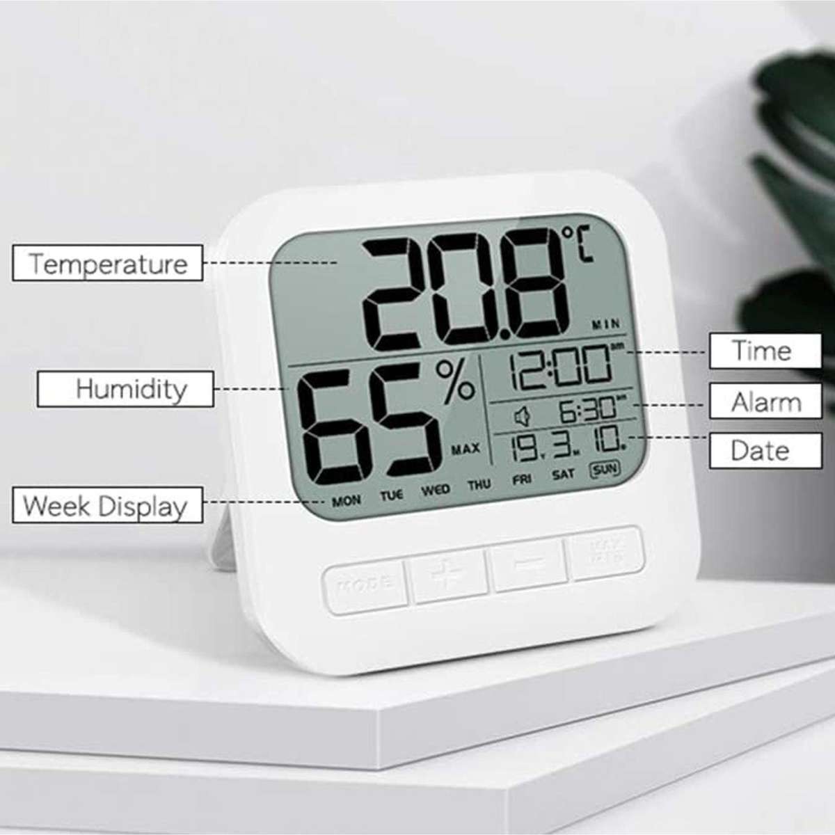 TODO Digital Thermometer Hygrometer Temperature Humidity Alarm Clock C ...