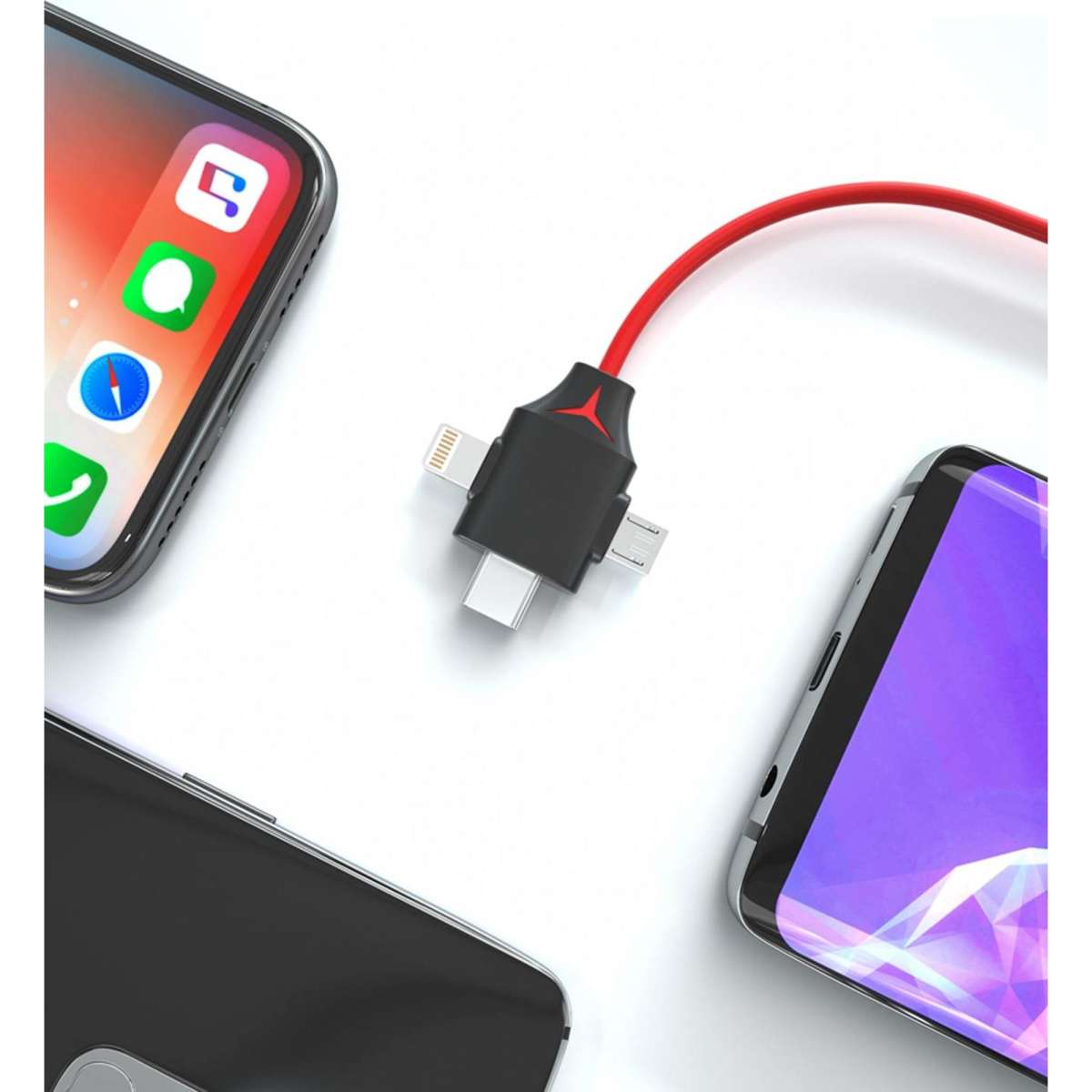 TODO 3 in 1 HDMI to Lightning Micro USB Type C Adapter Cable Charge