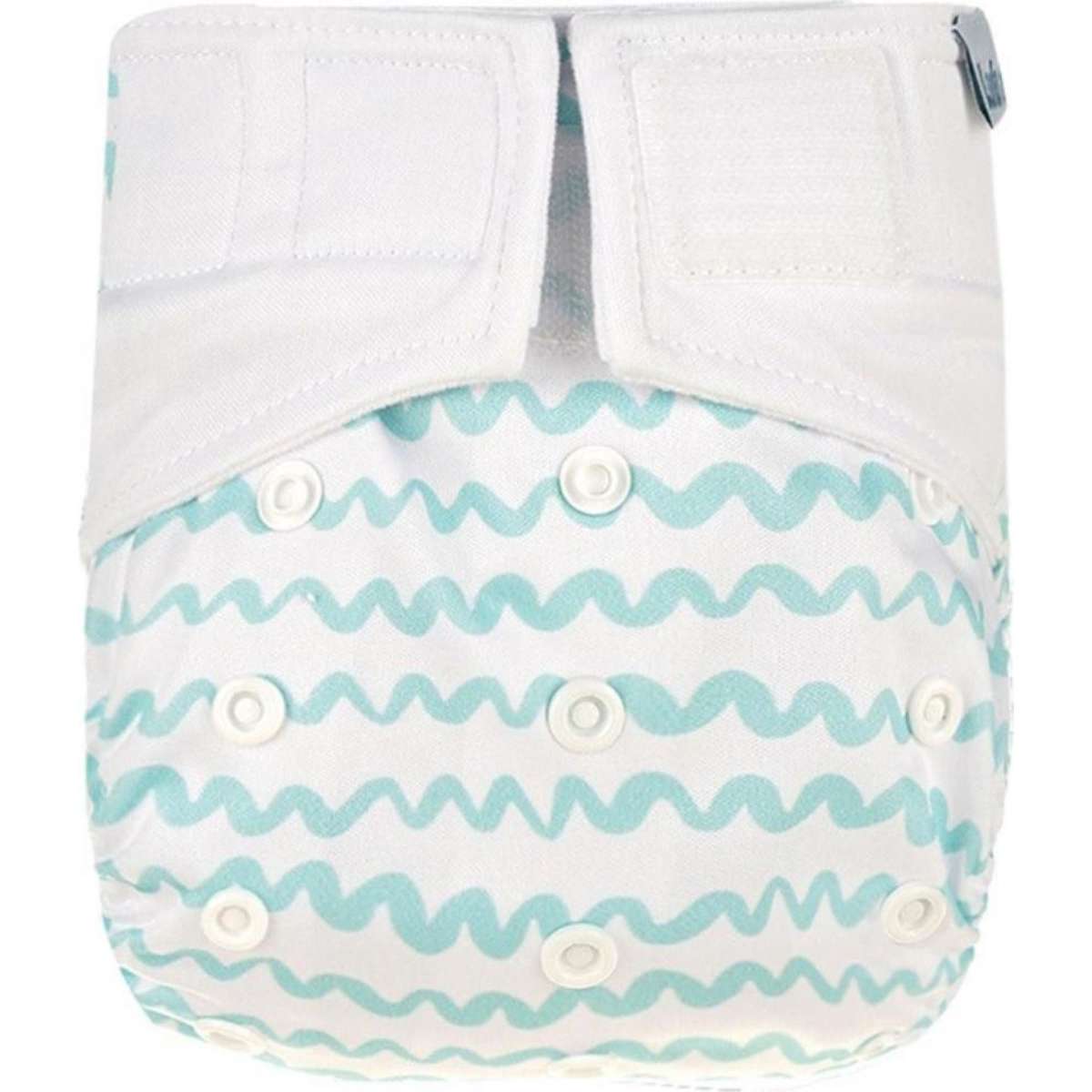 Lulu & Finn Aqua Waves Hook And Loop Reusable Cloth Nappy Woolworths
