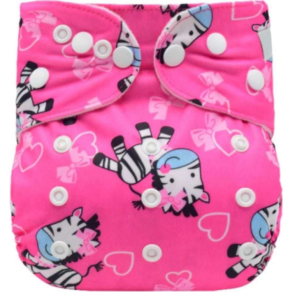 Lulu & Finn Pink Zebras Print Reusable Cloth Nappy Woolworths