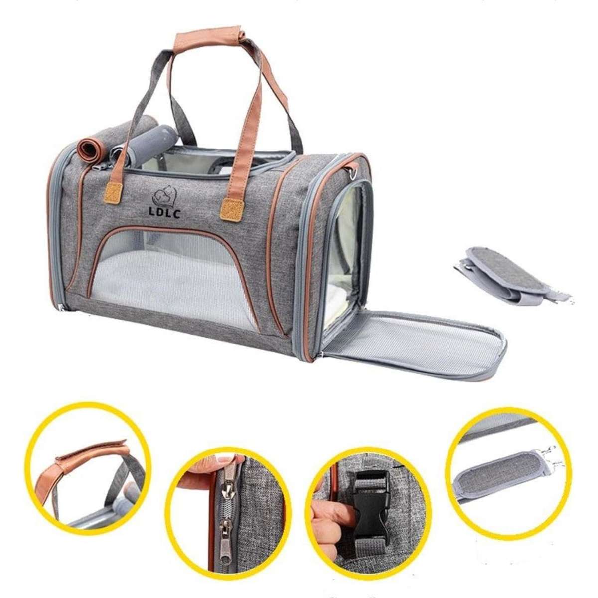 LDLC Foldable Luxury Airplane Approved Pet Carrier Light Pink Woolworths