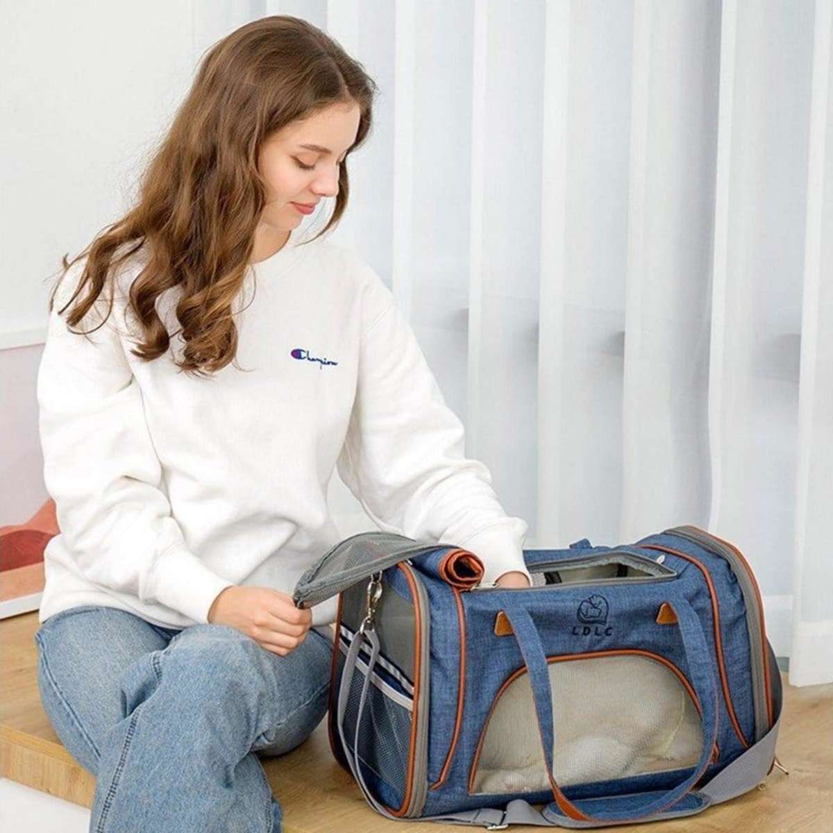 LDLC Foldable Luxury Airplane Approved Pet Carrier Light Pink Woolworths