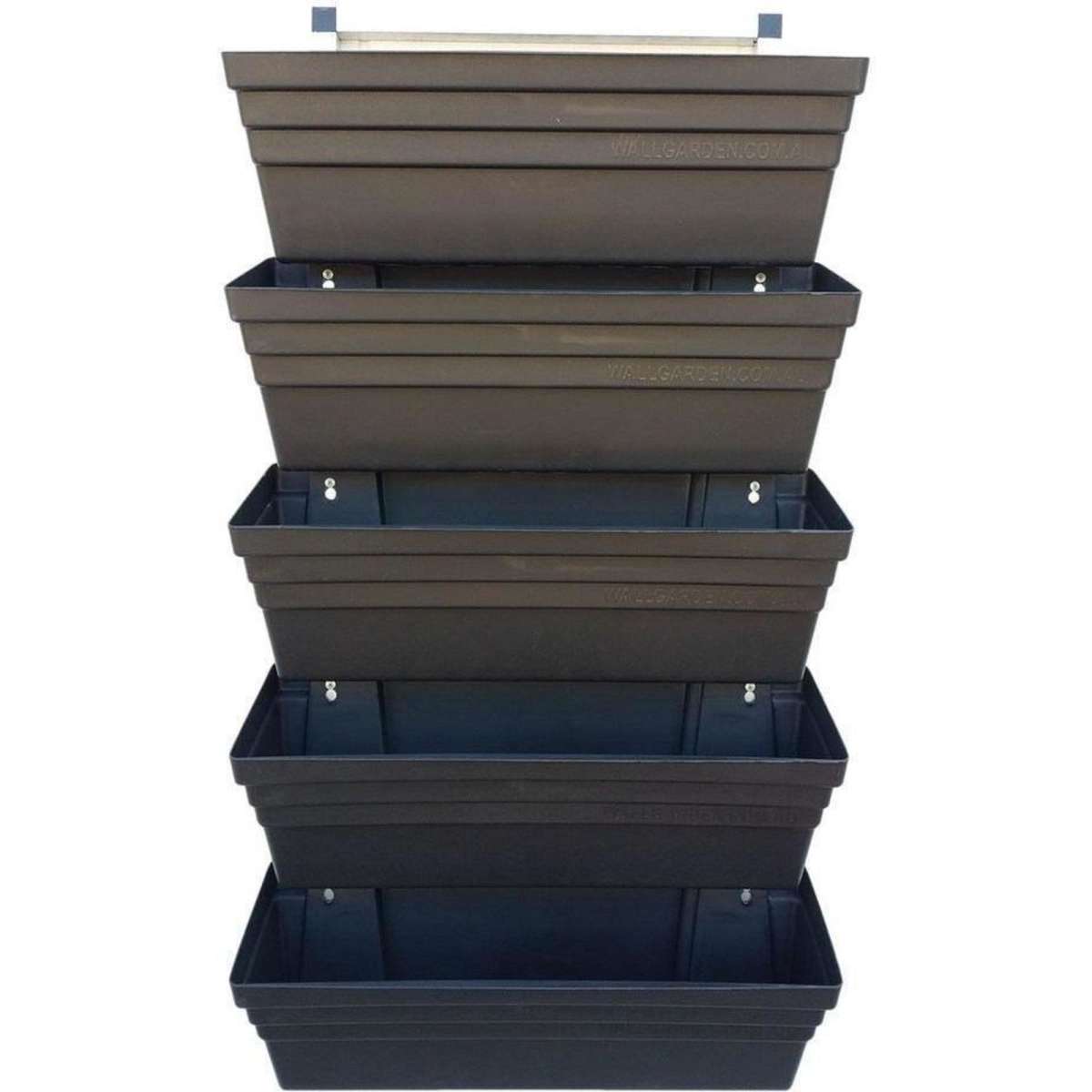 Wall Garden Planter Box Pack of 5 10L Black Woolworths