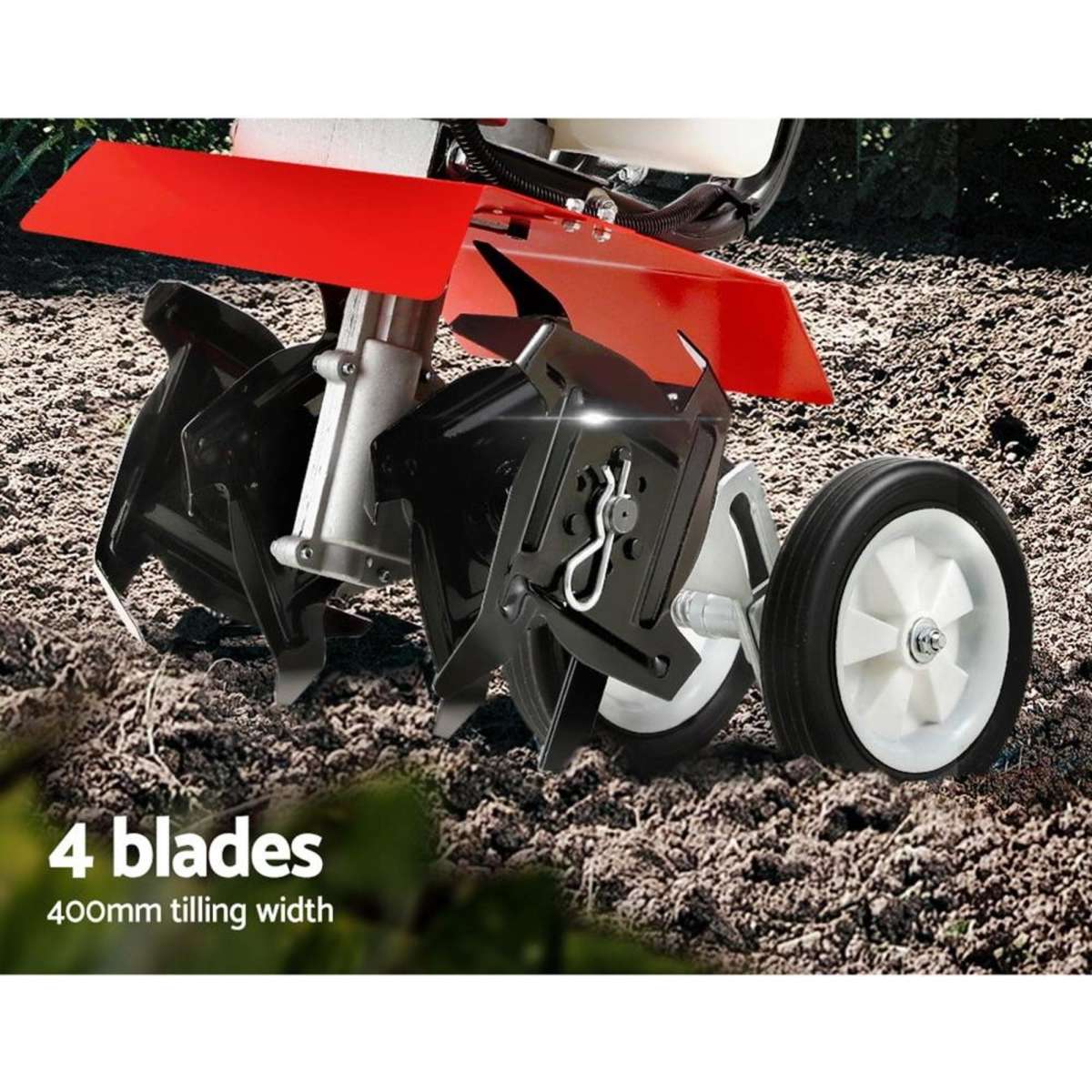 Giantz 88CC Tiller Garden Cultivator Rototiller 4 Blades Soil Plower