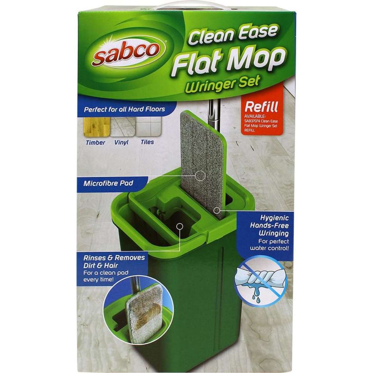 Sabco Clean Ease Flat Mop Wringer Cleaning Set Woolworths