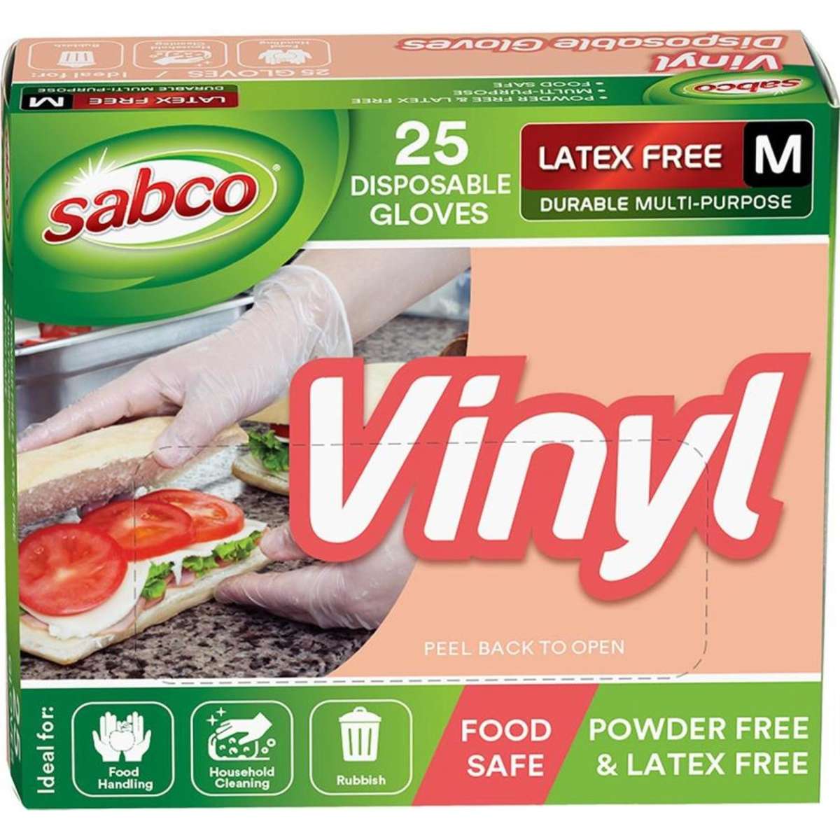 Sabco Vinyl Disposable Gloves Medium 75pc Woolworths