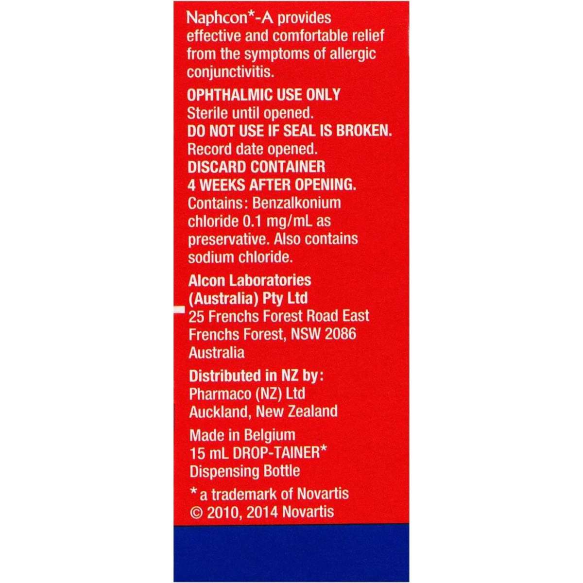 NaphconA Eye Drops Allergy Eye Relief 15ml Woolworths