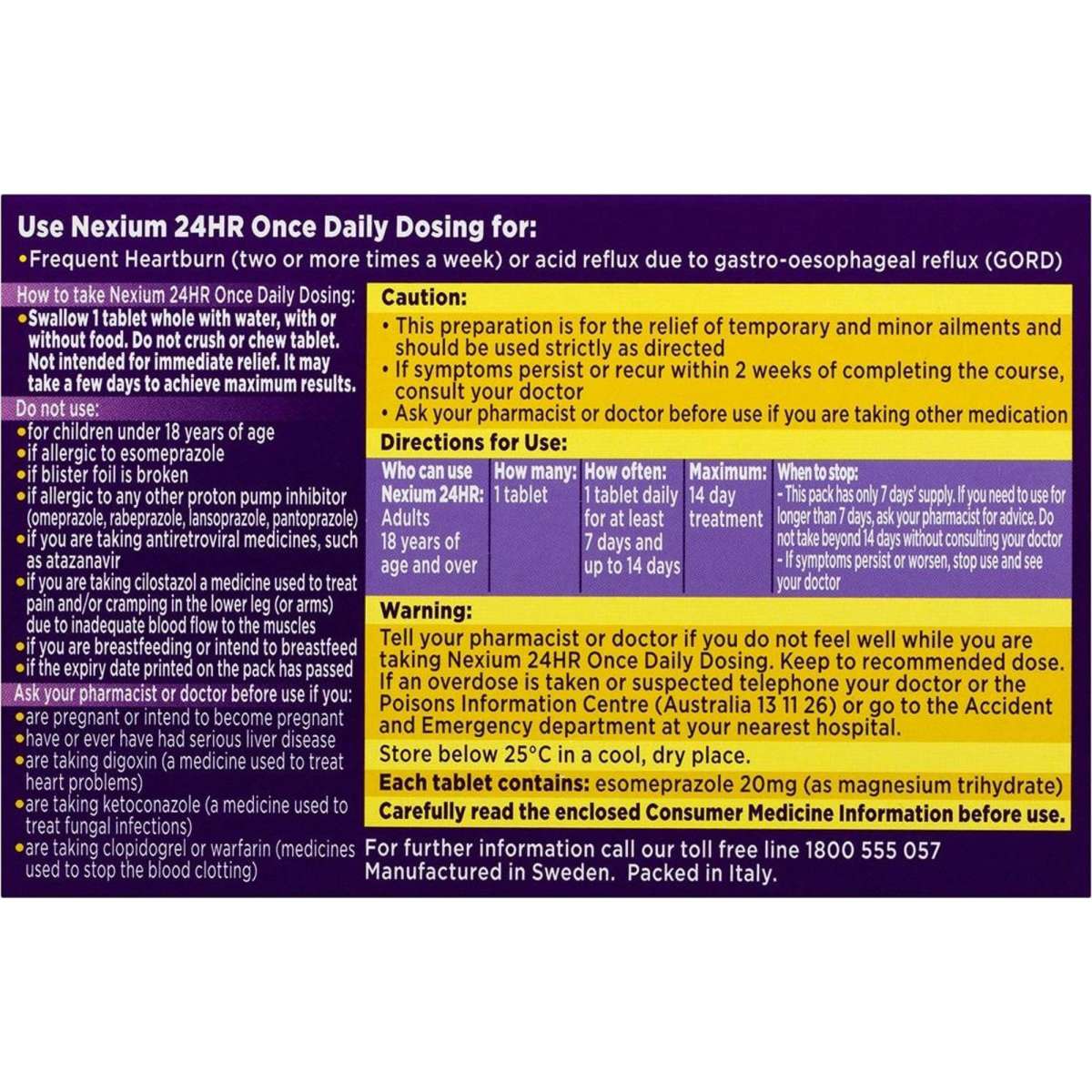 Nexium 24 Hour Heartburn & Acid Reflux Relief 7 Enteric Coated Tablets