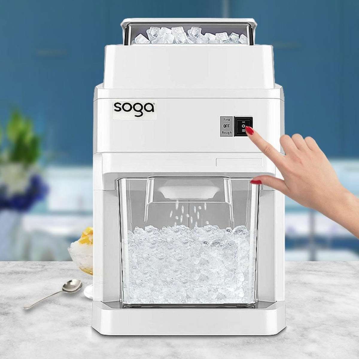 SOGA 300 Watts Electric Ice Shaver Crusher Slicer Snow Cone Maker