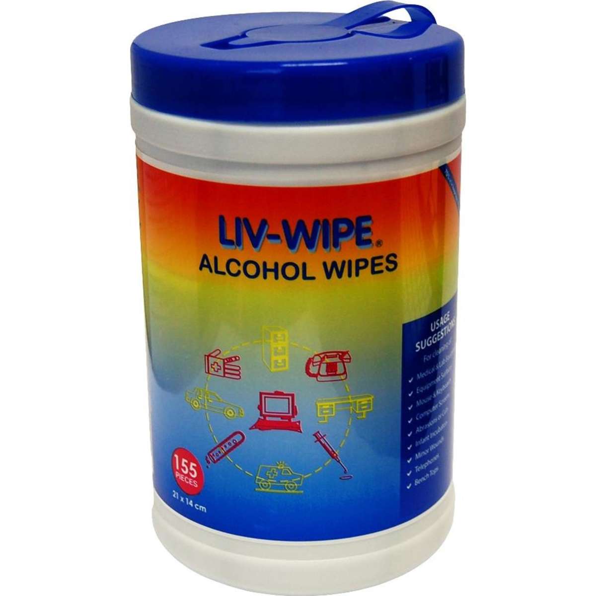LivWipe Alcohol Wipes 21 x 14cm 155 Tub x65 Woolworths