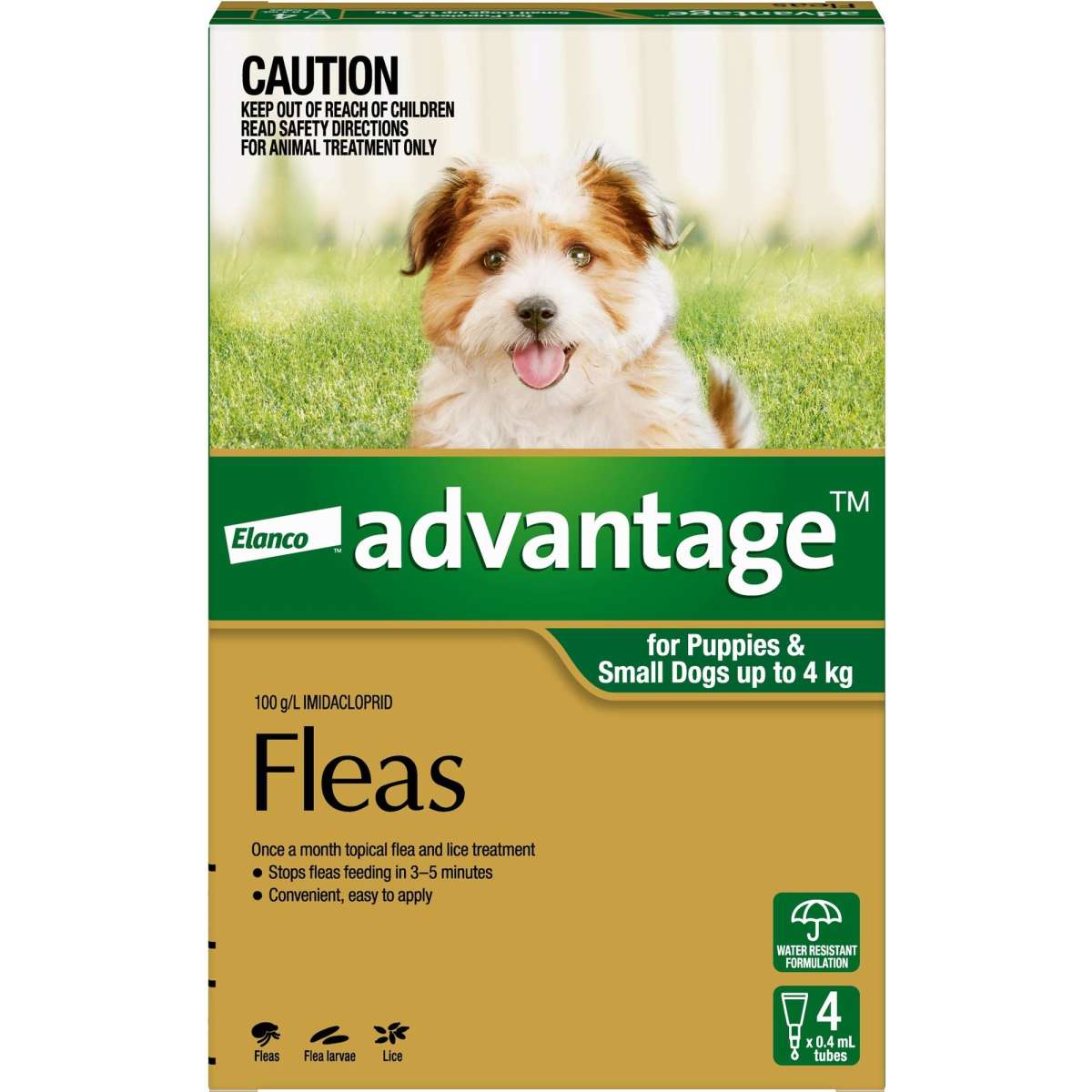 Advantage for Puppies & Small Dogs up to 4kg (Green) 4 Pack Woolworths