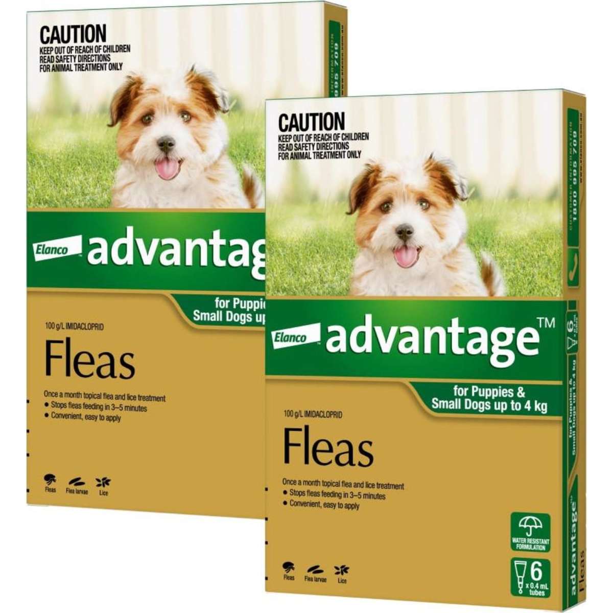 Advantage for Puppies & Small Dogs up to 4kg (Green) 12 Pack | Woolworths