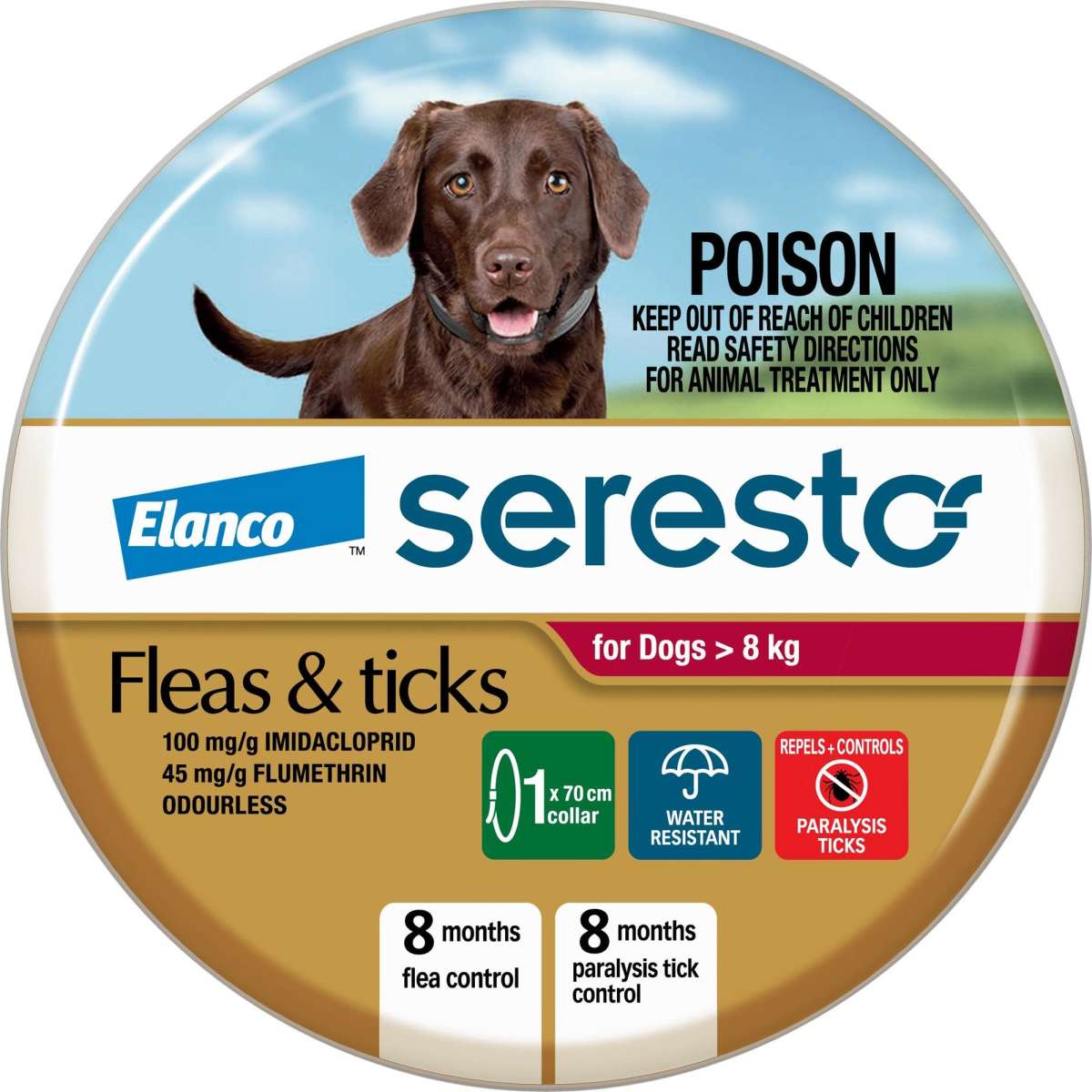 Seresto Fleas & Ticks Collar for Dogs over 8kg Each Woolworths