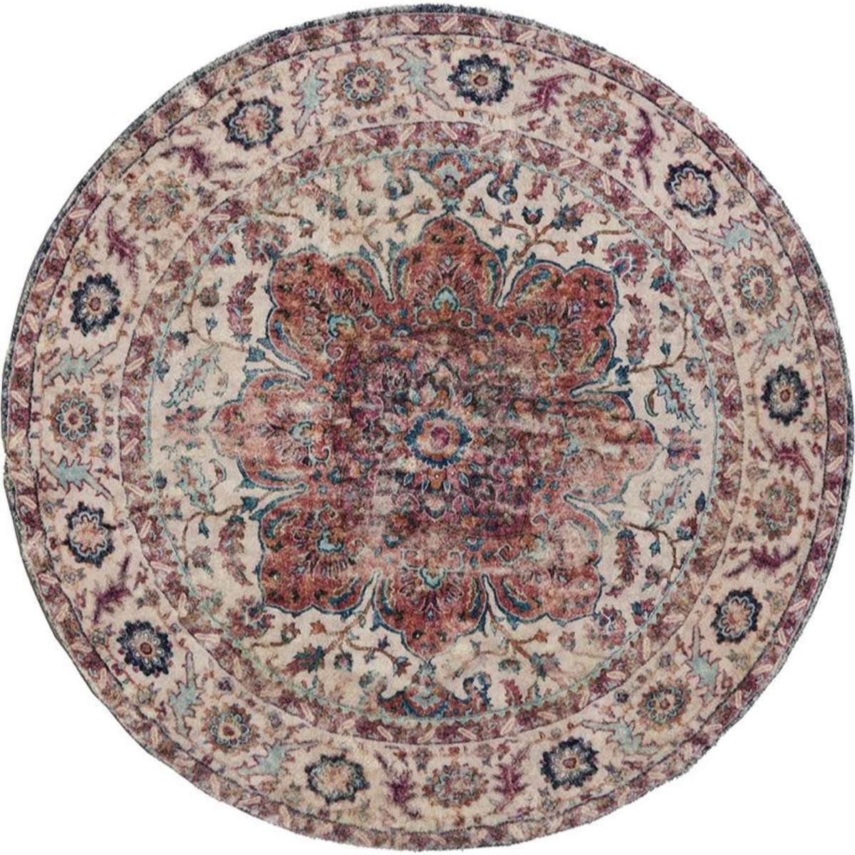 Fab Habitat Babylon Multicolour Traditional Round Rug 120cm Woolworths