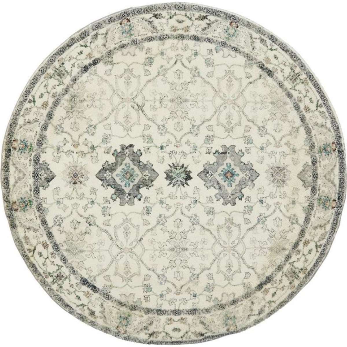 Fab Habitat Susa Ivory Multicolour Traditional RoundRug200cm Woolworths