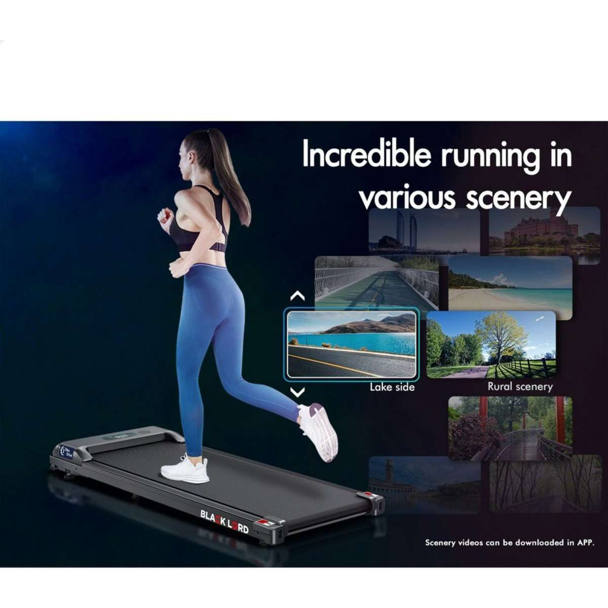 BLACK LORD Walking Pad Treadmill Black Woolworths