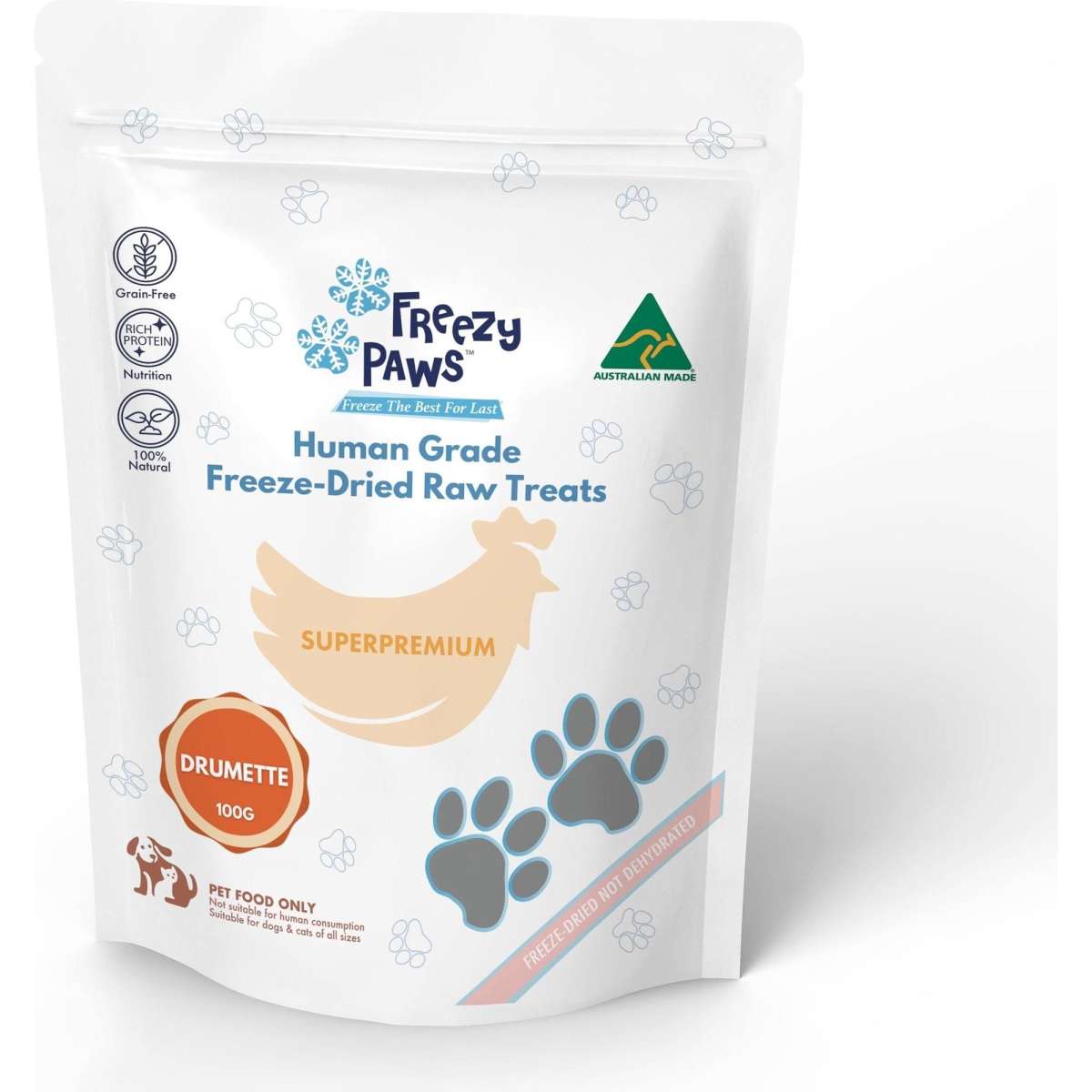 Freezy Paws Grain Free Freeze Dried Chicken Drumstick Dog and Cat