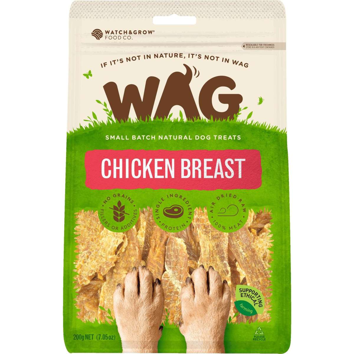 WAG Chicken Breast Dog Treats 200g Woolworths