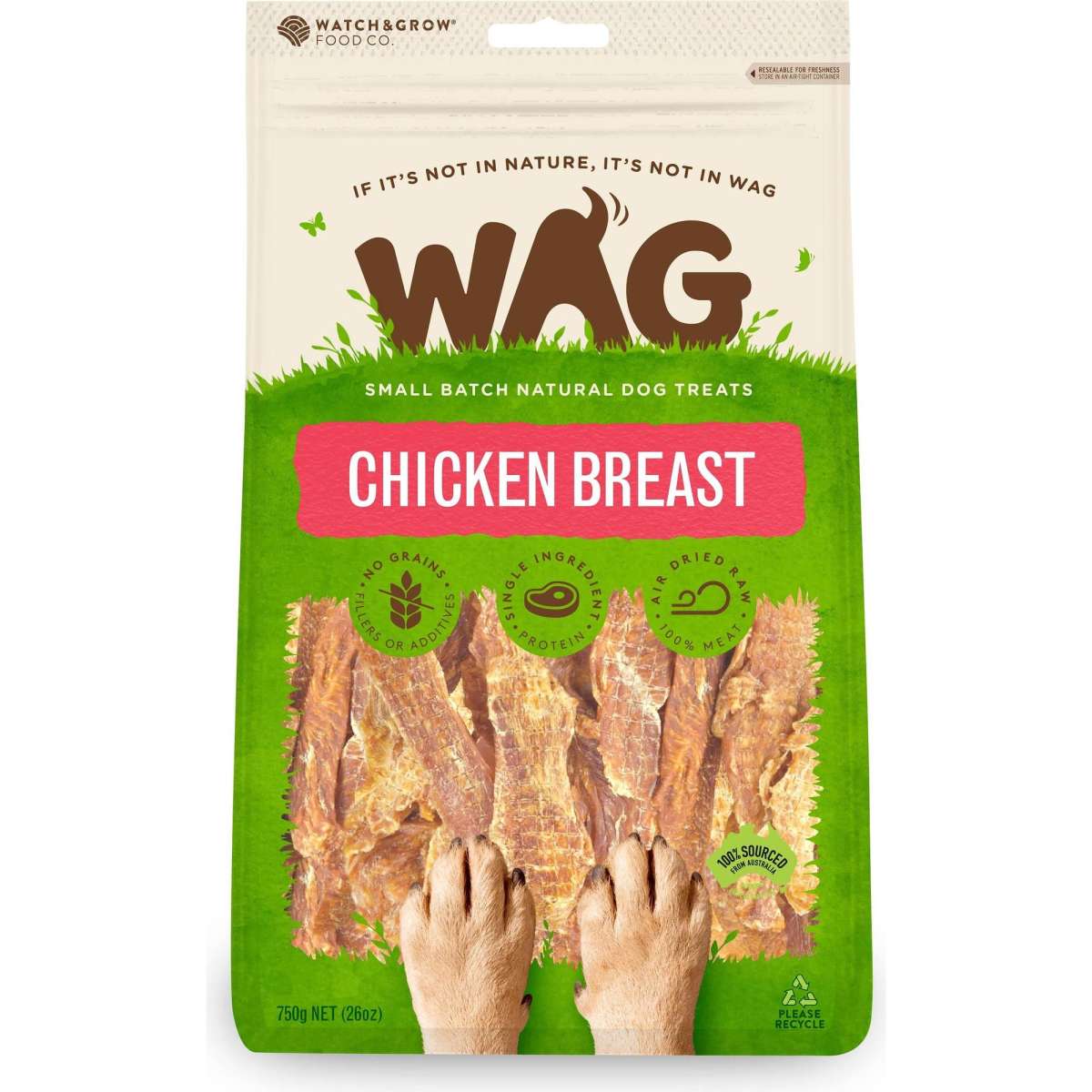 WAG Chicken Breast Dog Treats 750g Woolworths