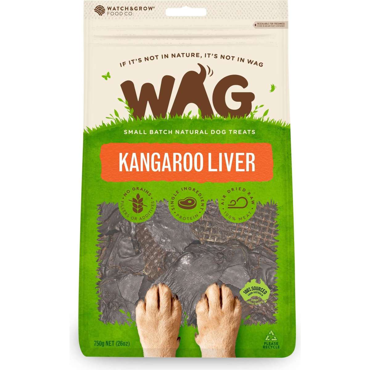 WAG Kangaroo Liver Dog Treats 750g Woolworths