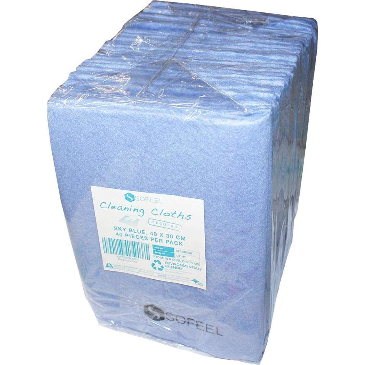 Sofeel Cleaning Cloths 40 x 30cm Sky Blue 40 Pack x18 Woolworths