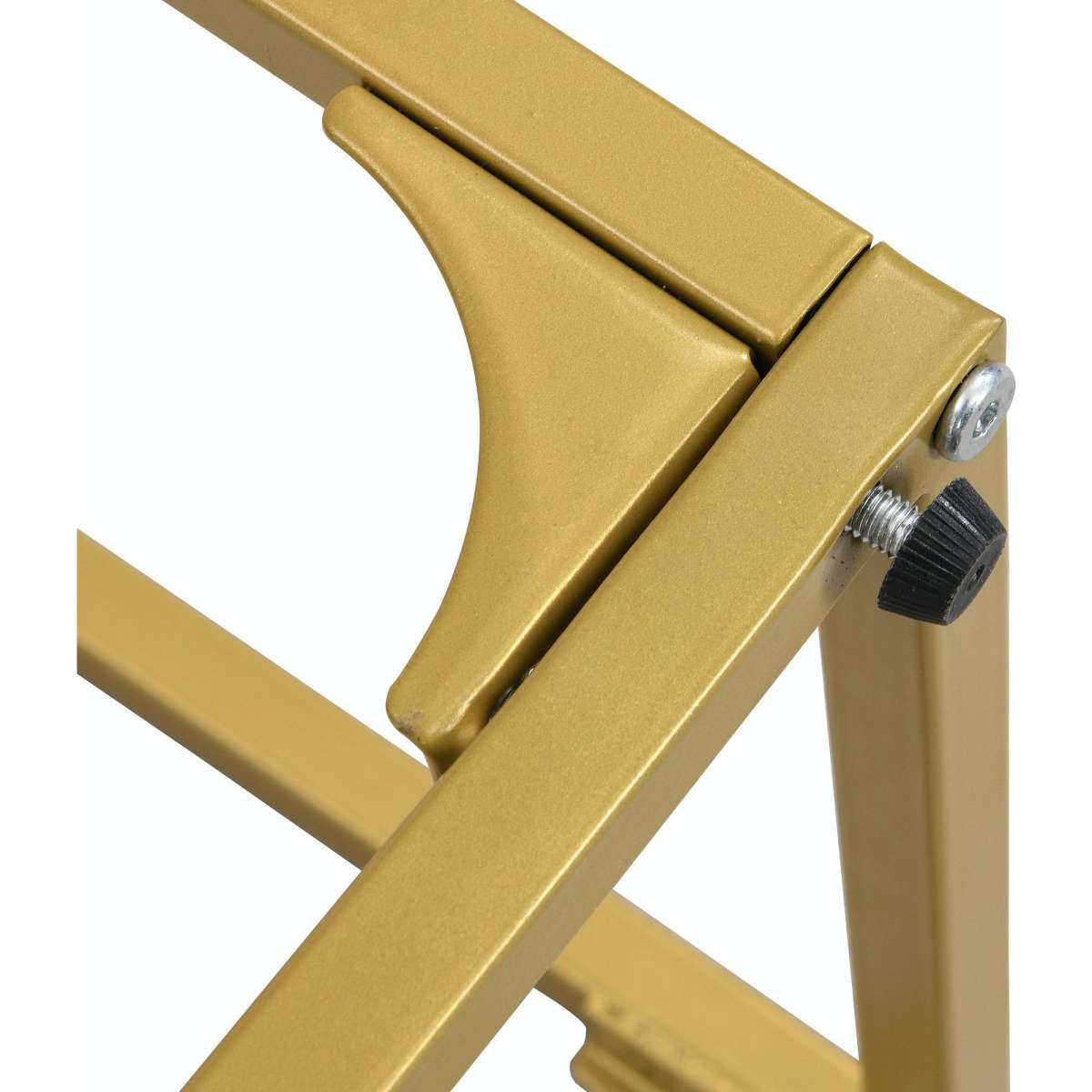 IHOMDEC Tempered Glass with Metal Frame CShaped End Side Table Set of