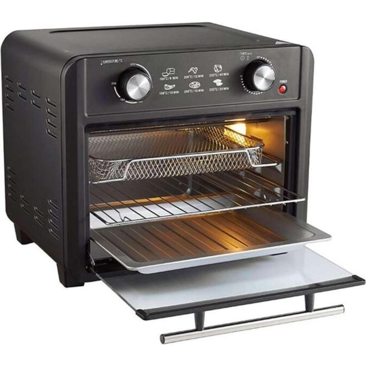 Healthy Choice 23L 1700W Air Fryer Oven & 3 Accessories Black Woolworths