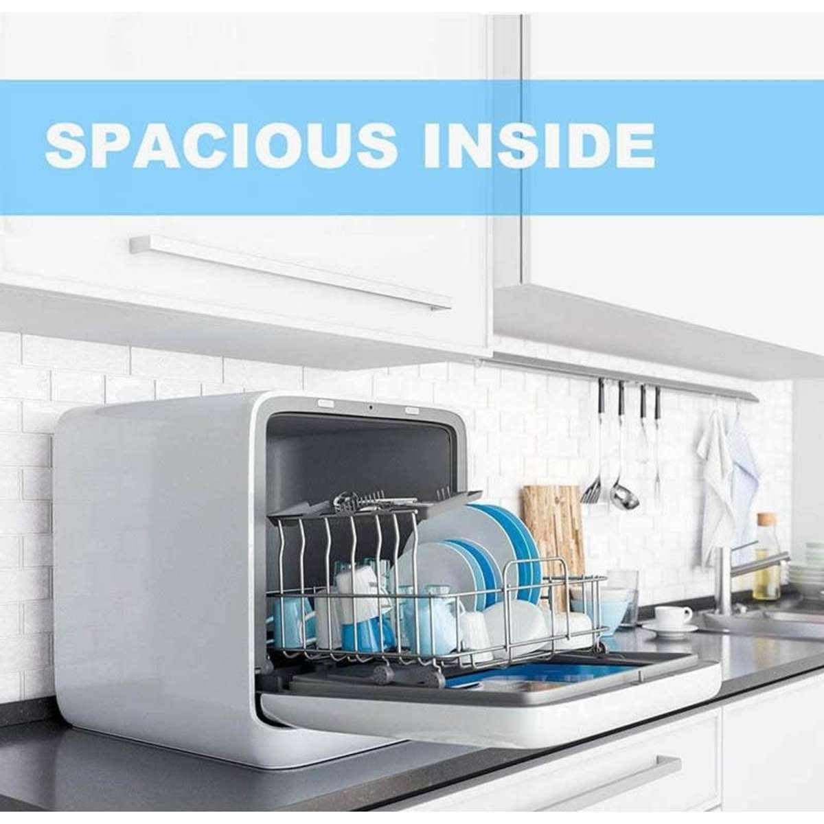 Midea Mini Second Generation Benchtop Portable Dishwasher (Silver