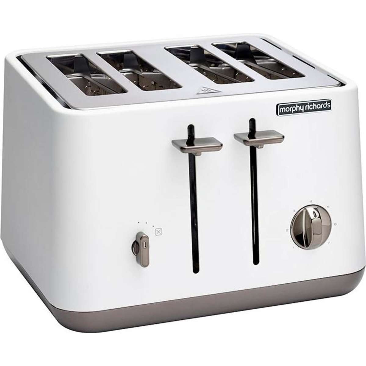 Morphy Richards Aspect Black Chrome 1880W 4 Slice Toaster Luxe White