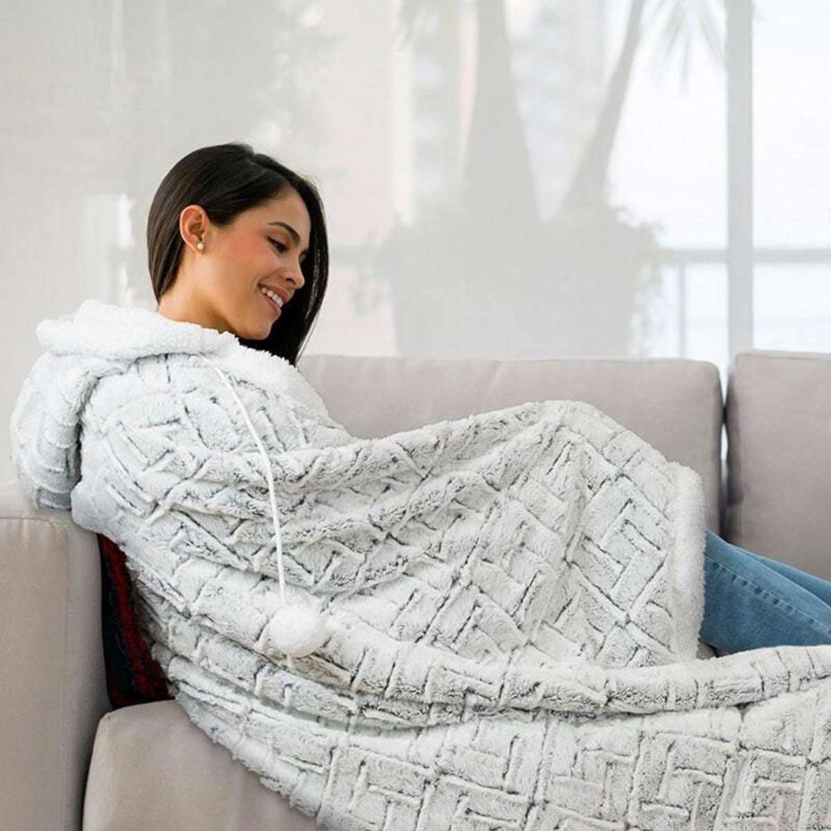 Ardor Home Seattle Faux Fur Hooded Snuggle Blanket 1EA | Woolworths