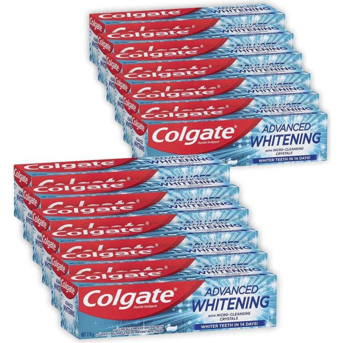 Colgate 12 Pack Advanced Whitening Toothpaste 110g Woolworths