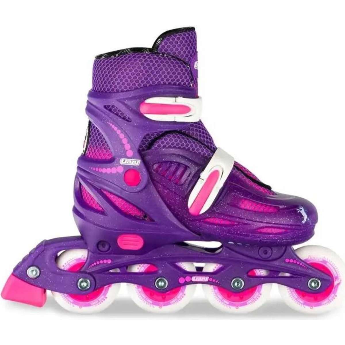 Crazy Skates 148 Adjustable Kids Inline Rollerblades Purple Glitter Large Woolworths