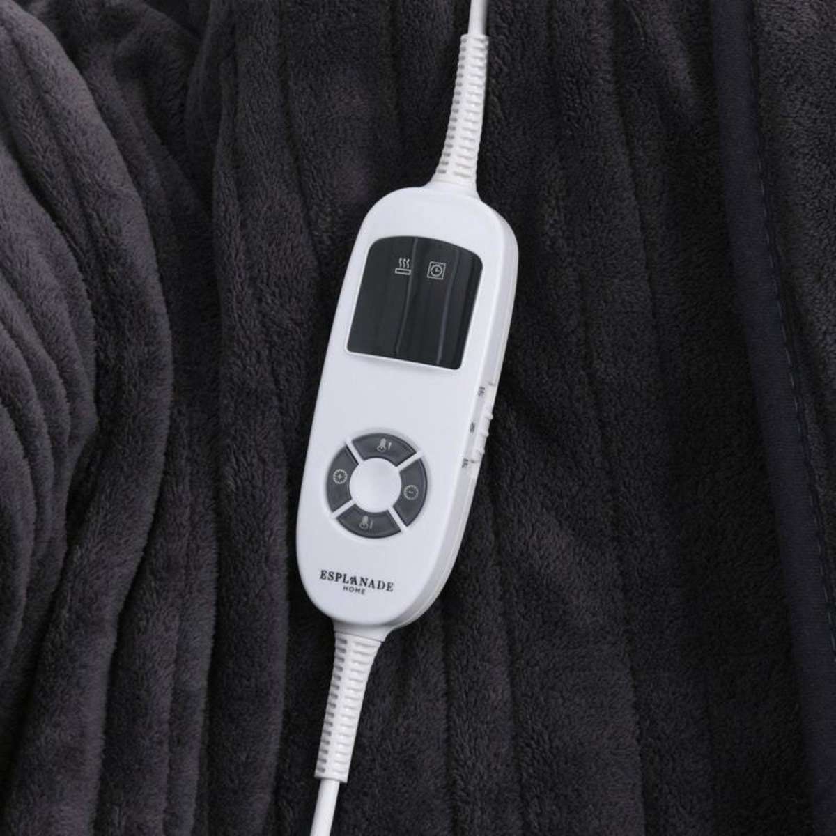 Esplanade Home Luxury Heated Throw Dark Grey Woolworths