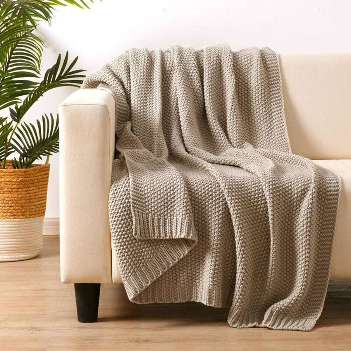 Esplanade Home Waterfront Knitted Throws Natural 