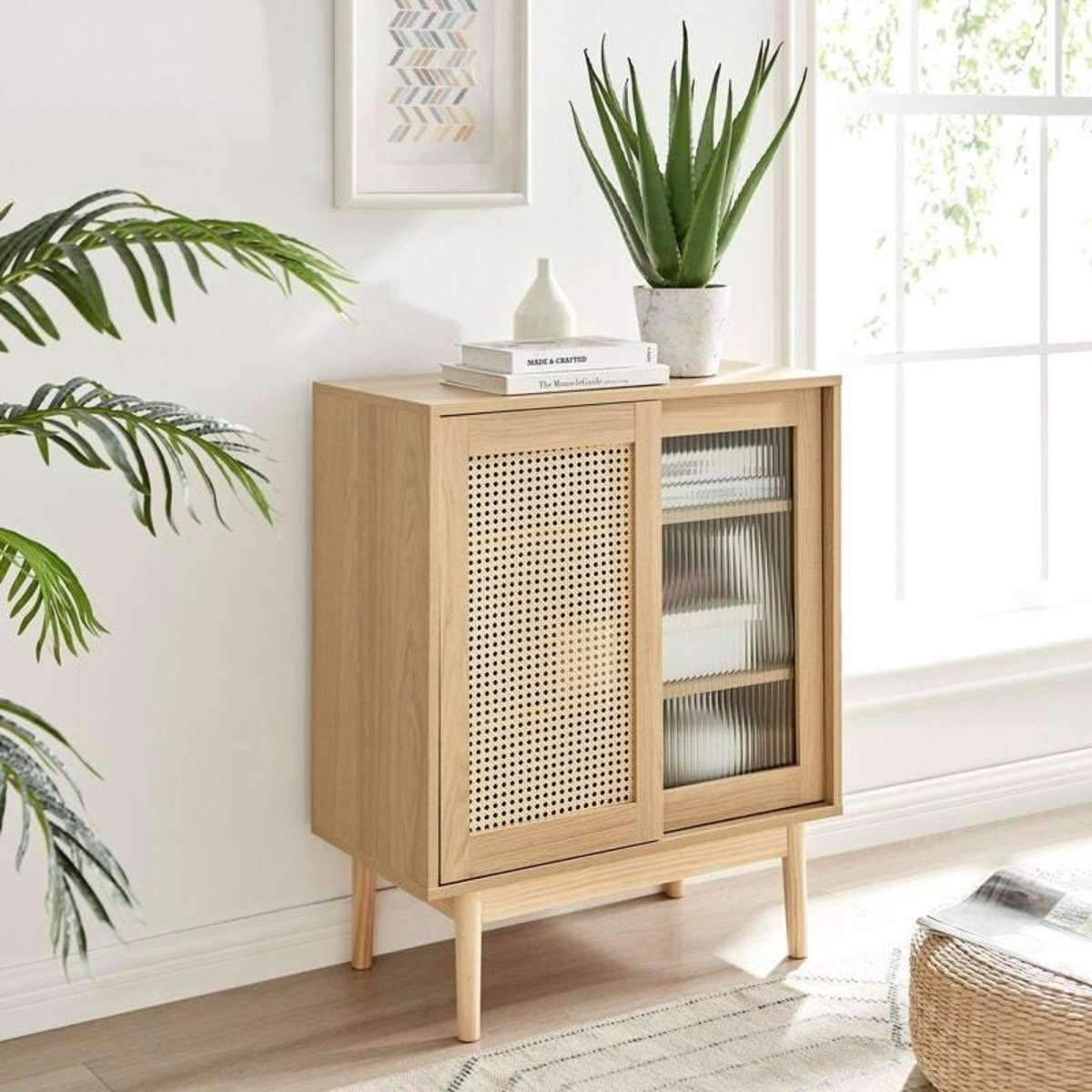 Furnic Rattan Buffet Sideboard Cabinet (Natural) | Woolworths