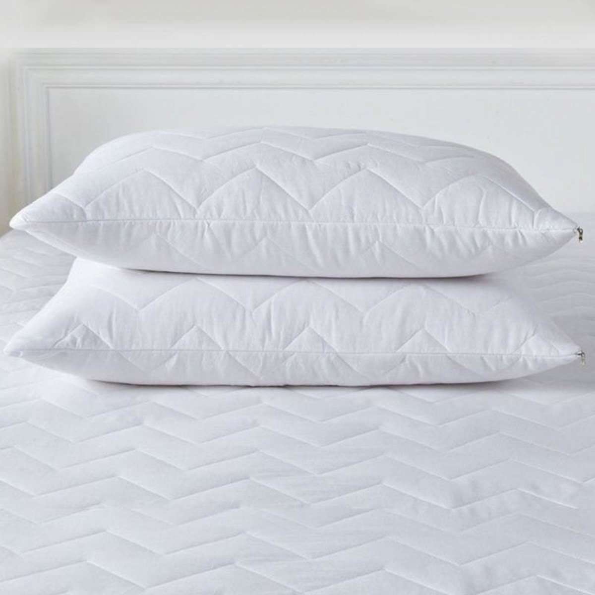 Gioia Casa AntiMicrobial Quilted Waterproof Pillow Protector Twin Pack Woolworths