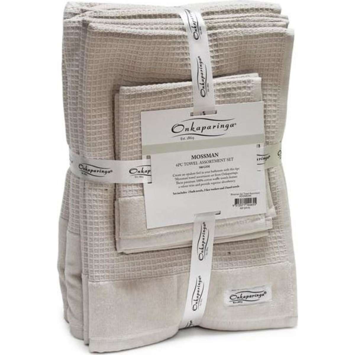 Onkaparinga Mossman Quick Dry 6 Piece Towel Pack Moonbeam Woolworths