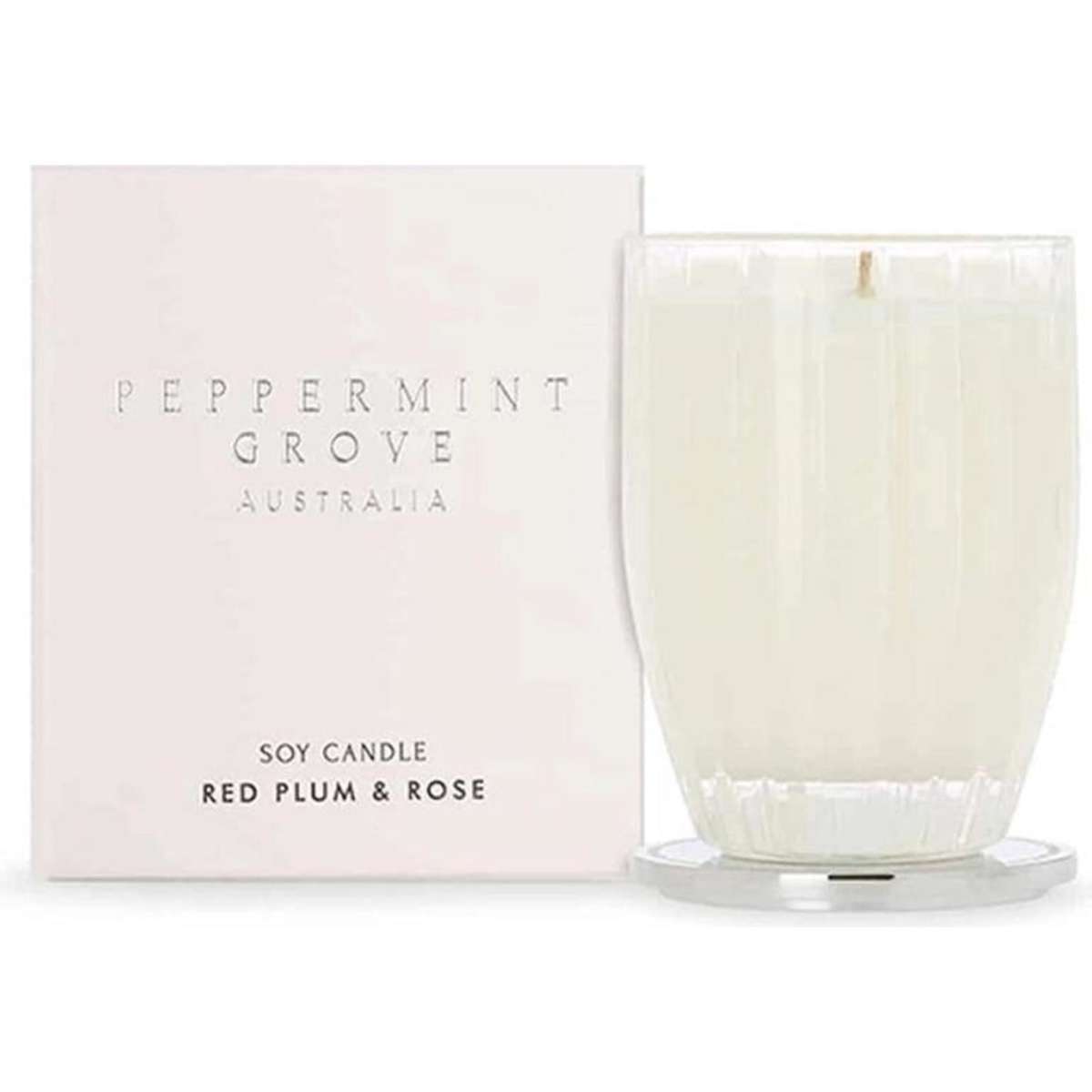 Peppermint Grove Australia Red Plum & Rose Scented Candle 200g Woolworths