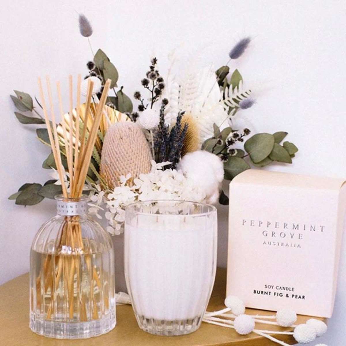 Peppermint Grove Australia Burnt Fig & Pear Scented Candle 200g Woolworths